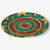 Decoratieve Bloemen Kerst Vakantiepapier Bord (Gekanteld)