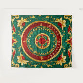 Decoratieve Bloemen Kerstvakantie Achtergrond Wandkleed (Voorkant (horizontaal))