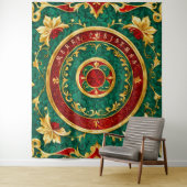 Decoratieve Bloemen Kerstvakantie Achtergrond Wandkleed (In situ)