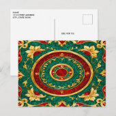 Decoratieve Bloemen Kerstvakantie Briefkaart (Voorkant / Achterkant)