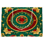 Decoratieve Bloemen Kerstvakantie Gift Bag Groot Cadeauzakje (Voorkant)