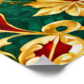 Decoratieve Bloemen Kerstvakantie Poster (Hoek)