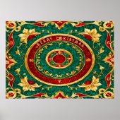 Decoratieve Bloemen Kerstvakantie Poster (Voorkant)