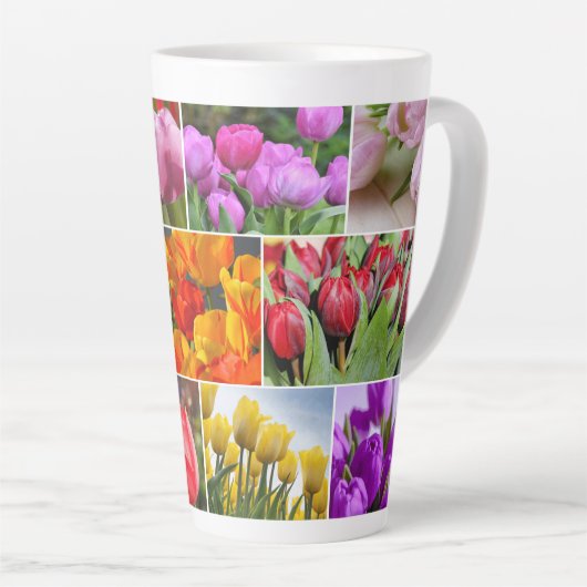 Decoratieve bloemen latte mok (Rechterhoek)