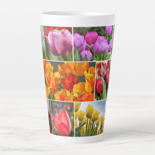Decoratieve bloemen latte mok (Voorkant)