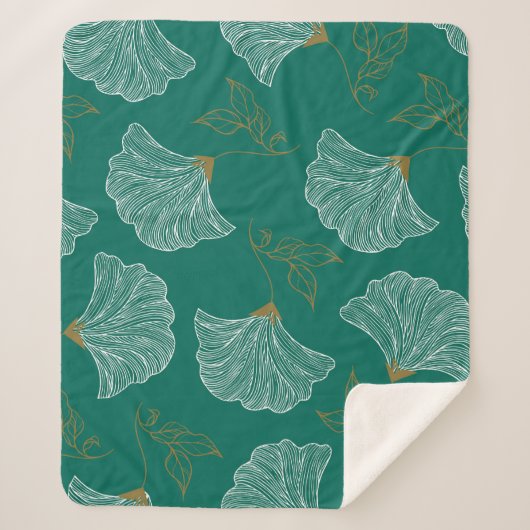 Decoratieve bloemen naadloos patroon sherpa deken (Voorkant)