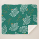 Decoratieve bloemen naadloos patroon sherpa deken (Voorkant (horizontaal))