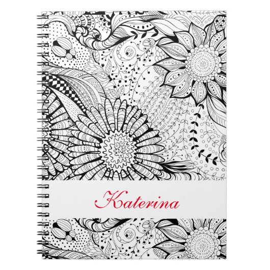Decoratieve bloemen notitieboek (Voorkant)