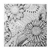 Decoratieve bloemen tegeltje (Voorkant)