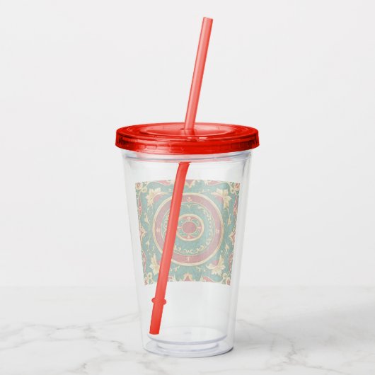 Decoratieve Bloemen Vakantie Acryl Tumbler Acryl Drinkbeker (Achterkant)