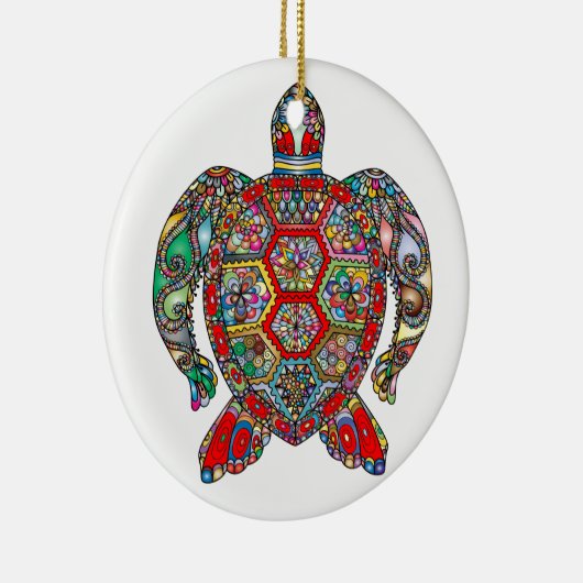 Decoratieve bloementschildpad voor sierdoeleinden  keramisch ornament (Rechts)