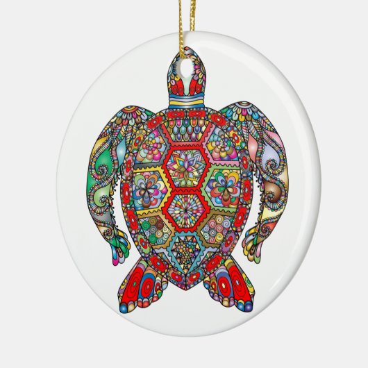 Decoratieve bloementschildpad voor sierdoeleinden  keramisch ornament (Links)