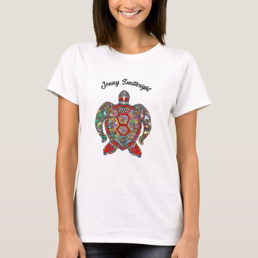 Decoratieve bloementschildpad voor sierdoeleinden  t-shirt (Voorkant)