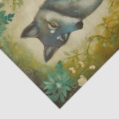 Decoratieve bloemenwolf tissuepapier (Detail)