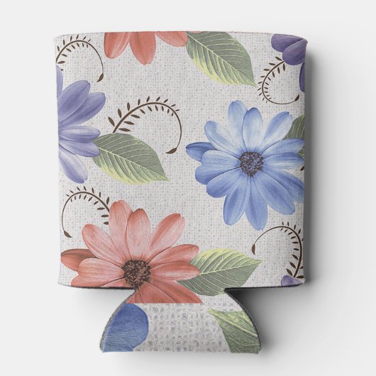 Decoratieve bloemolieverf tegels. blikjeskoeler (Achterkant)