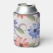 Decoratieve bloemolieverf tegels. blikjeskoeler (Blikje Achterkant)