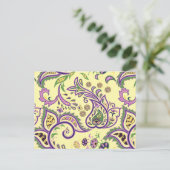 Decoratieve bloempatronen briefkaart (Staand voorkant)