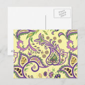 Decoratieve bloempatronen briefkaart (Voorkant / Achterkant)
