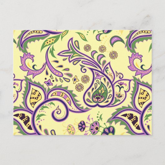 Decoratieve bloempatronen briefkaart (Voorkant)