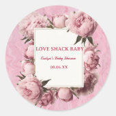 Decoratieve bloemsticker – Elegante bloemdecoratie Ronde Sticker (Voorkant)