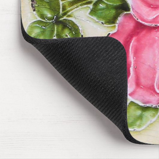 Decoratieve Boeket Roze Rozen Computer Muismat (Hoek)