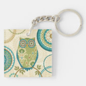 Decoratieve boomkorren met cirkelvormige Design Sleutelhanger (Achterkant)