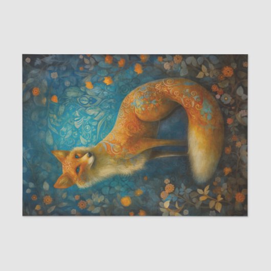 Decoratieve bosvos tissuepapier (Voorkant)