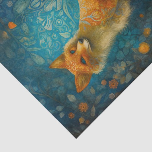 Decoratieve bosvos tissuepapier (Detail)