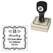 Decoratieve Bracket Lijst Monogram Retouradres Rubberstempel (Gestempeld)