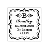Decoratieve Bracket Lijst Monogram Retouradres Rubberstempel (Afrduk)