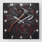 Decoratieve brandweerbijl vierkante klok (Voorkant)