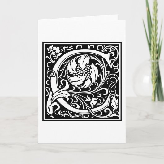 Decoratieve Brief Aanvankelijk "C" Notitiekaartje (Voorkant)