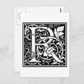 Decoratieve Brief Aanvankelijk "R" Briefkaart (Voorkant / Achterkant)