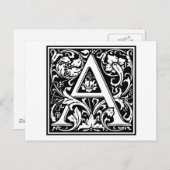 Decoratieve Brief Aanvankelijke "A" Briefkaart (Voorkant / Achterkant)