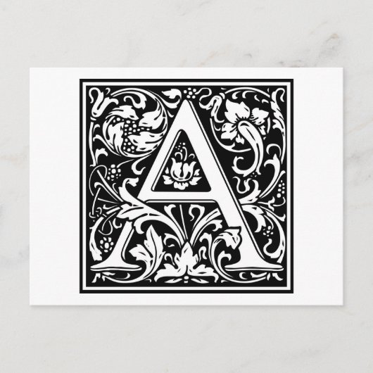 Decoratieve Brief Aanvankelijke "A" Briefkaart (Voorkant)