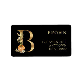 DECORATIEVE BRIEF B met pompoenmonogram Etiket