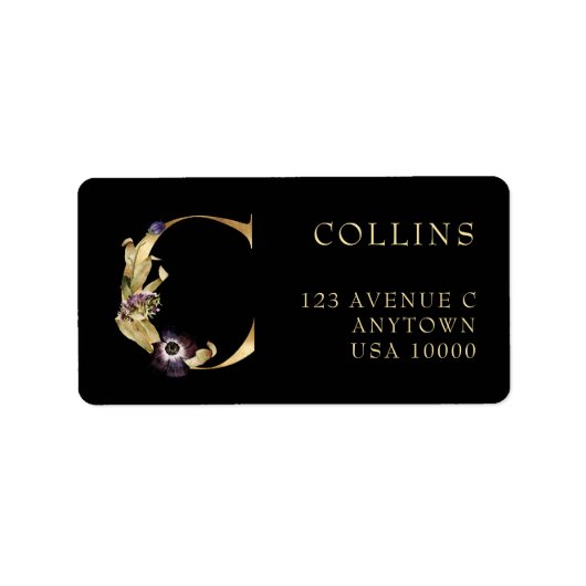 DECORATIEVE BRIEF C. met pompoenmonogram Etiket (Voorkant)