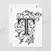 Decoratieve brief T Briefkaart (Voorkant / Achterkant)