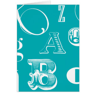 Decoratieve brieven over blauwe achtergrond