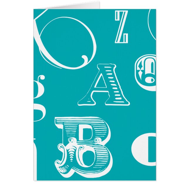 Decoratieve brieven over blauwe achtergrond (Voorkant)