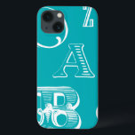 Decoratieve brieven over blauwe achtergrond iPhone 13 hoesje<br><div class="desc">Een echte alfabetsoep wacht op je wanneer je deze afdruk van decoratieve letters op een blauwe achtergrond koopt. Een verwezenlijking van de Studio van de Visie,  zou dit een grote toevoeging aan een ruimte van het kind of hun playroom zijn. Bestel vandaag nog een afdruk!</div>