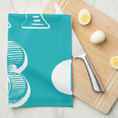 Decoratieve brieven over blauwe achtergrond theedoek (Quarter Fold)