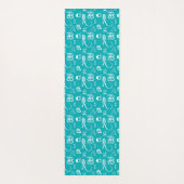 Decoratieve brieven over blauwe achtergrond yogamat (Achterkant)