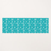 Decoratieve brieven over blauwe achtergrond yogamat (Voorkant (horizontaal))