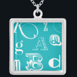 Decoratieve brieven over blauwe achtergrond zilver vergulden ketting<br><div class="desc">Een echte alfabetsoep wacht op je wanneer je deze afdruk van decoratieve letters op een blauwe achtergrond koopt. Een verwezenlijking van de Studio van de Visie,  zou dit een grote toevoeging aan een ruimte van het kind of hun playroom zijn. Bestel vandaag nog een afdruk!</div>