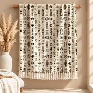 Decoratieve bruine Afrikaanse stamdeken Huisdecora Fleece Deken