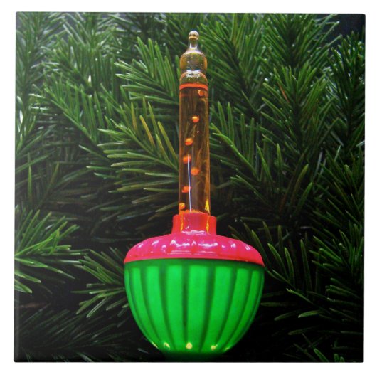 Decoratieve Bubble Light Holiday Photo Tegel & Box Tegeltje (Voorkant)