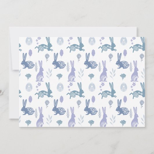 Decoratieve Bunny en Paaseieren Uitnodiging tot ui (Achterkant)