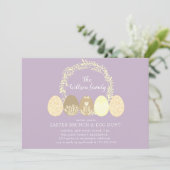 Decoratieve Bunny en Paaseieren Uitnodiging tot ui (Staand voorkant)