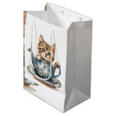 Decoratieve Cat Detail Gift Bag Medium Cadeauzakje (Voorkant Gekanteld)